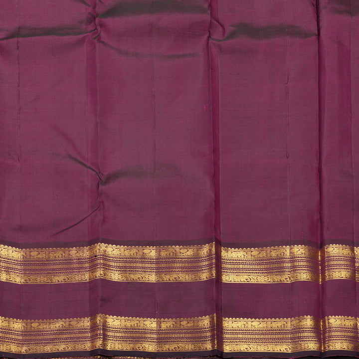 Hayagrivas Handloom Pista Green Kanjivaram Silk Saree with Wine Purple Border KBF526F8-1