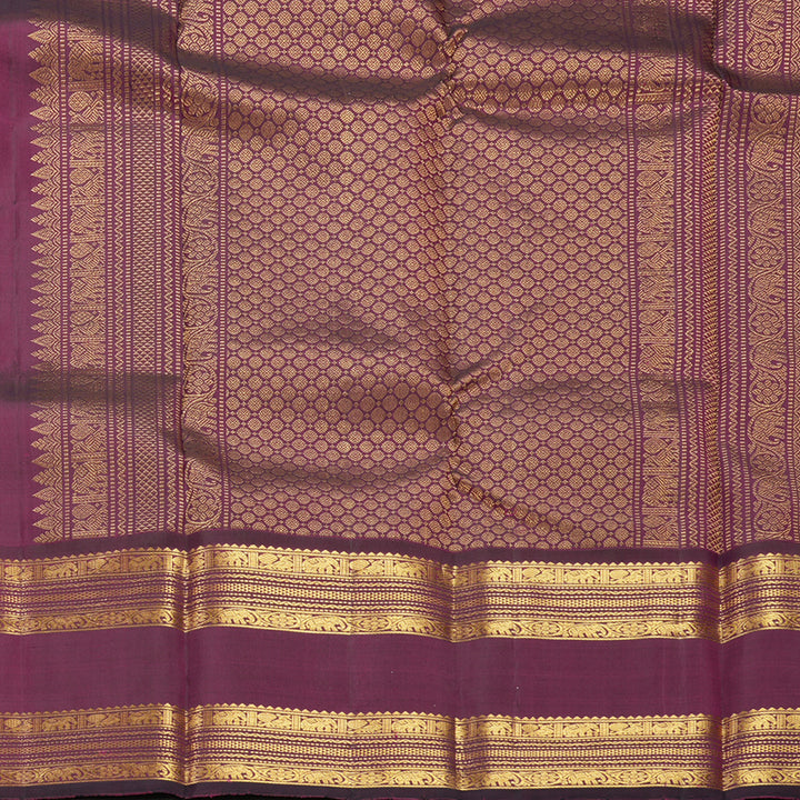 Hayagrivas Handloom Pista Green Kanjivaram Silk Saree with Wine Purple Border KBF526F8-1