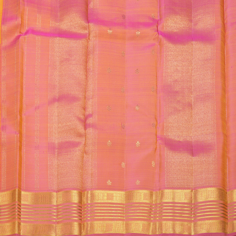 Hayagrivas Handloom Yellow Kanjivaram Silk Saree with Parrot Green Border KBF527F1-1