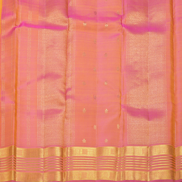 Hayagrivas Handloom Yellow Kanjivaram Silk Saree with Parrot Green Border KBF527F1-1