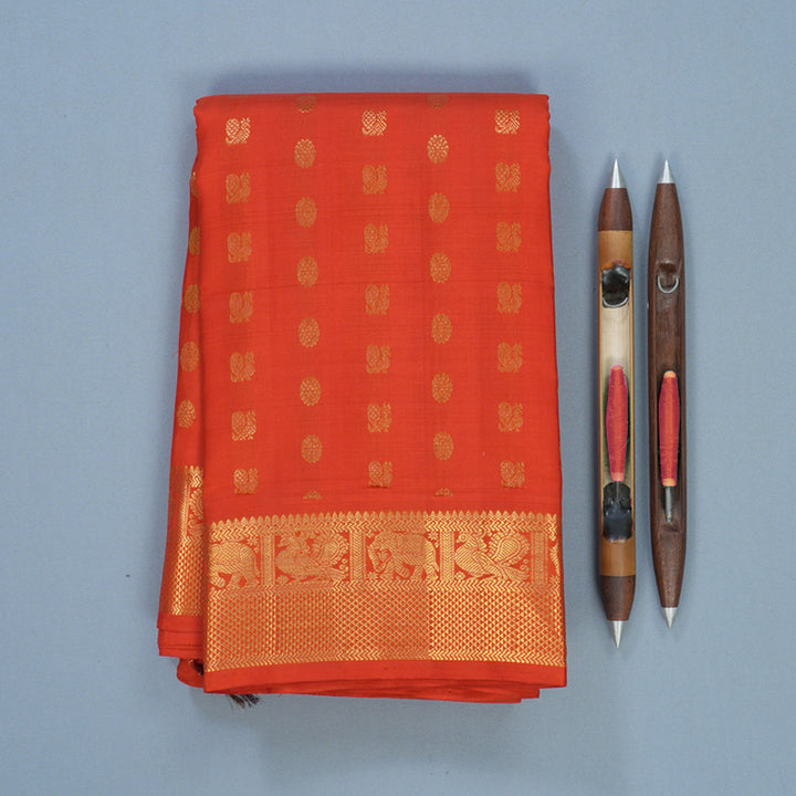 Hayagrivas Handloom Red Kanjivaram Silk Saree KBF529F11-1