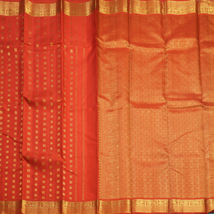 Hayagrivas Handloom Red Kanjivaram Silk Saree KBF529F11-1