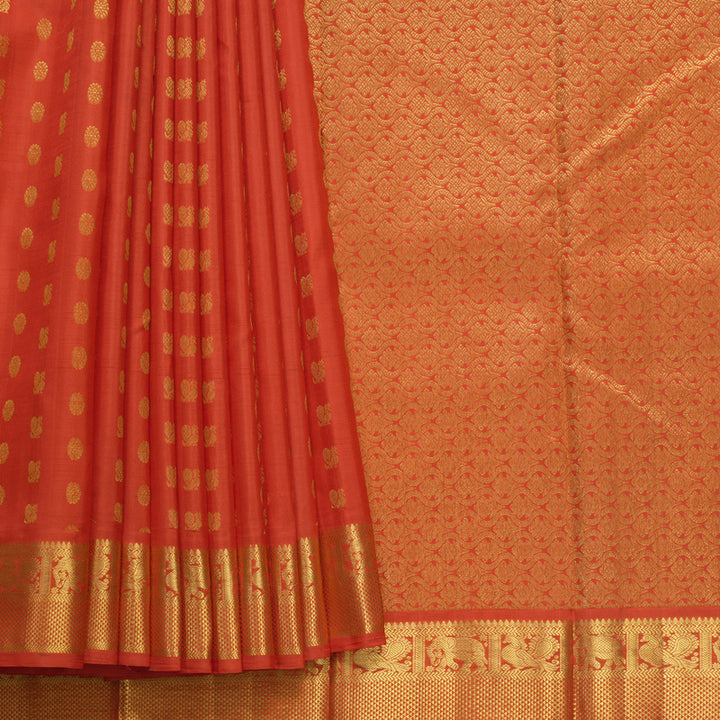 Hayagrivas Handloom Red Kanjivaram Silk Saree KBF529F11-1