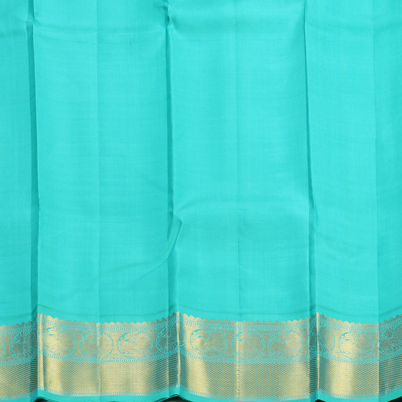 Hayagrivas Handloom Purple Kanjivaram Silk Saree with Bright Teal Border KBF529F12-1