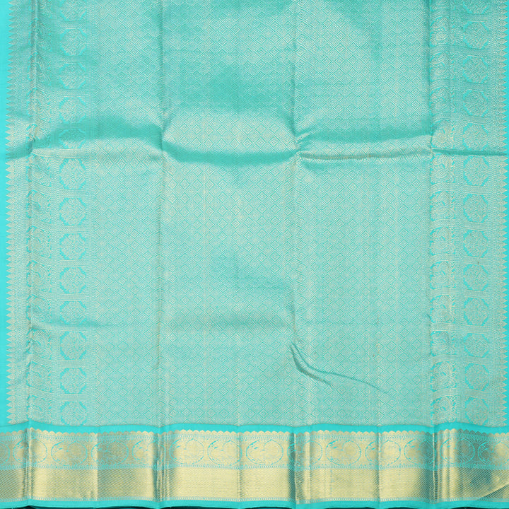 Hayagrivas Handloom Purple Kanjivaram Silk Saree with Bright Teal Border KBF529F12-1