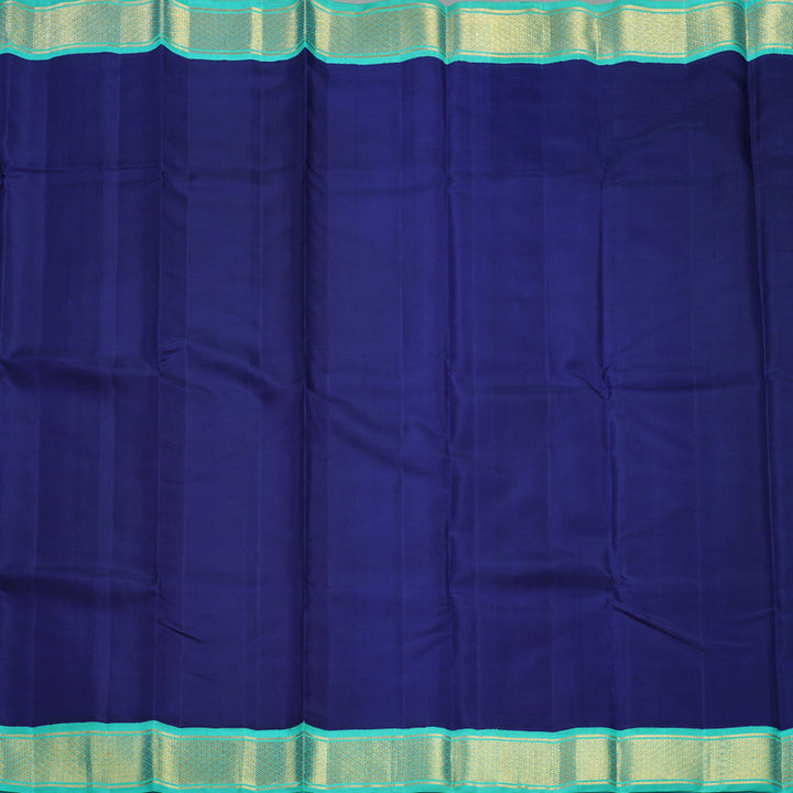 Hayagrivas Handloom Royal Blue Kanjivaram Silk Saree with Sea Blue Border KBF529F2-1