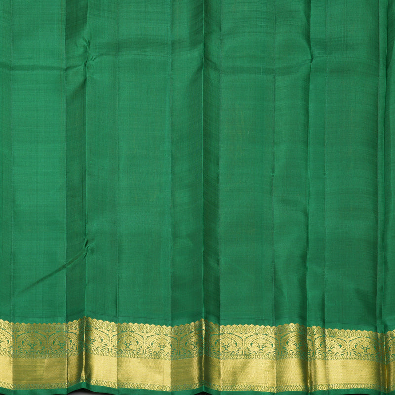 Hayagrivas Handloom Mambazham Orange Kanjivaram Silk Saree with Dark Green Border KBF529F9-1