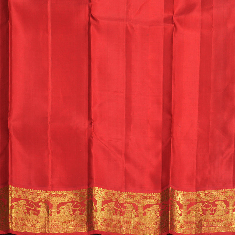 Hayagrivas Handloom Brinjal Purple Kanjivaram Silk Saree with Red Border KBF530F3-1