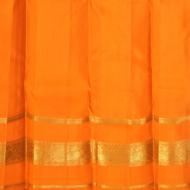 Hayagrivas Handloom Mayilkazhuthu Kanjivaram Silk Saree with Orange Border KBF530F4-1