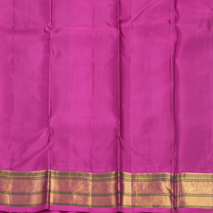 Hayagrivas Handloom Fluorescent Green Kanjivaram Silk Saree with Magenta Border KBF530F5-2