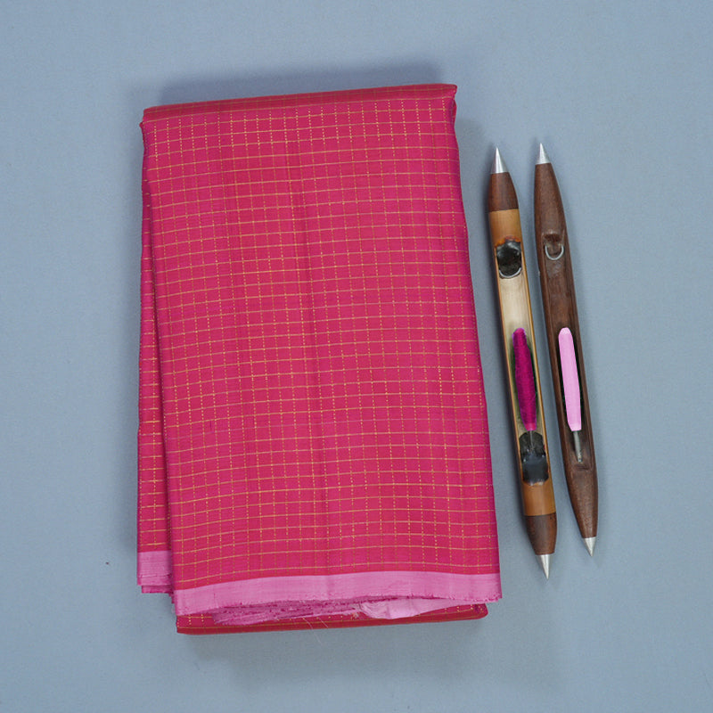 Hayagrivas Handloom Rani Pink Kanjivaram Silk Saree KBF531F1-1