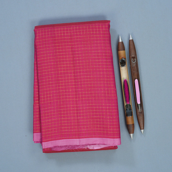 Hayagrivas Handloom Rani Pink Kanjivaram Silk Saree KBF531F1-1