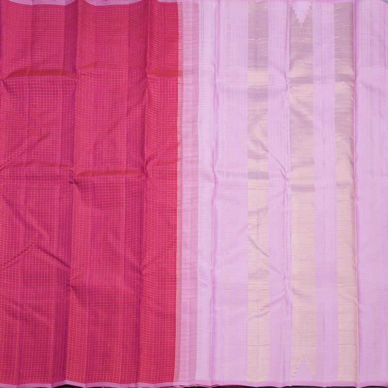Hayagrivas Handloom Rani Pink Kanjivaram Silk Saree KBF531F1-1