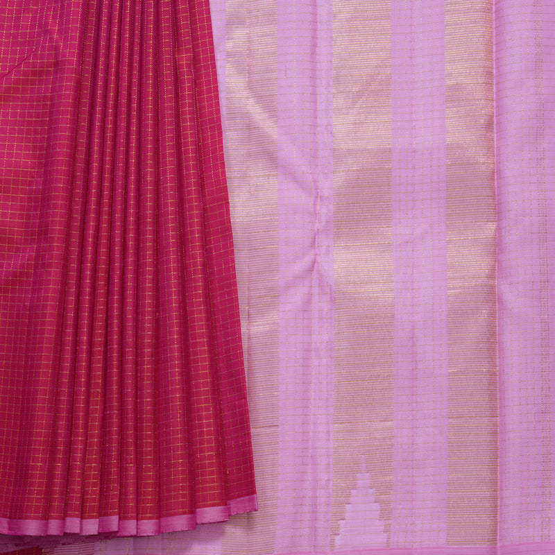 Hayagrivas Handloom Rani Pink Kanjivaram Silk Saree KBF531F1-1