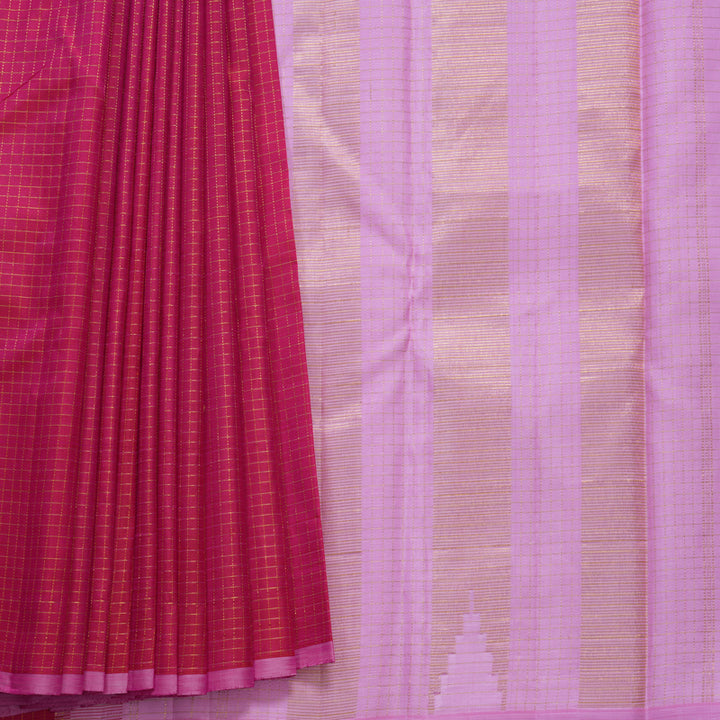 Hayagrivas Handloom Rani Pink Kanjivaram Silk Saree KBF531F1-1