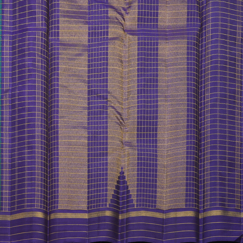 Hayagrivas Handloom Green Kanjivaram Silk Saree with Purple Border KBF531F1-2