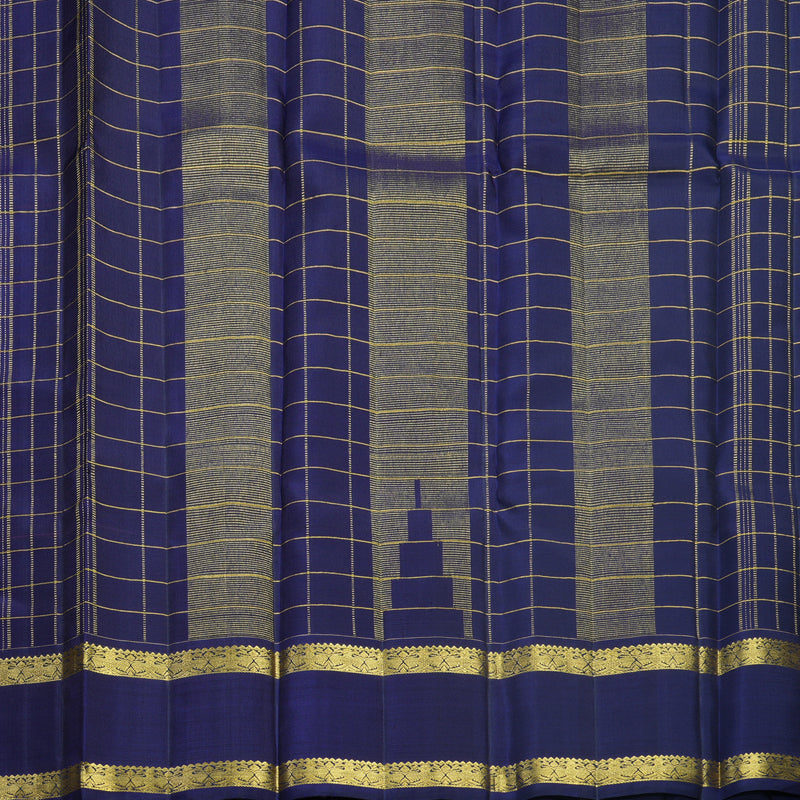Hayagrivas Handloom Purple Kanjivaram Silk Saree with Dark Blue Border KBF531F3-3