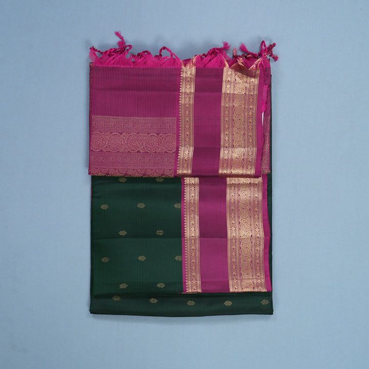 Hayagrivas Bottle Green Handloom Soft Silk Saree KBF532G2-7