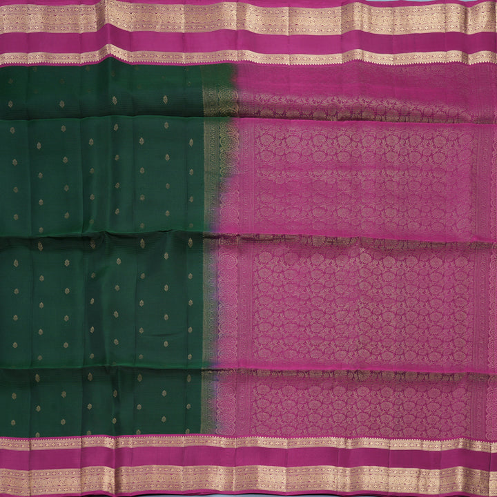 Hayagrivas Bottle Green Handloom Soft Silk Saree KBF532G2-7