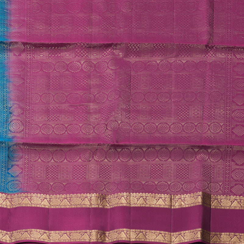 Hayagrivas Peacock Blue Handloom Soft Silk Saree KBF532G4-13