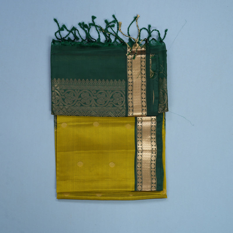 Hayagrivas Lime Green Handloom Soft Silk Saree KBF532G4-2