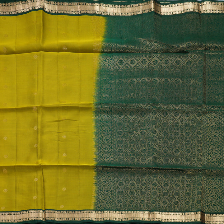 Hayagrivas Lime Green Handloom Soft Silk Saree KBF532G4-2