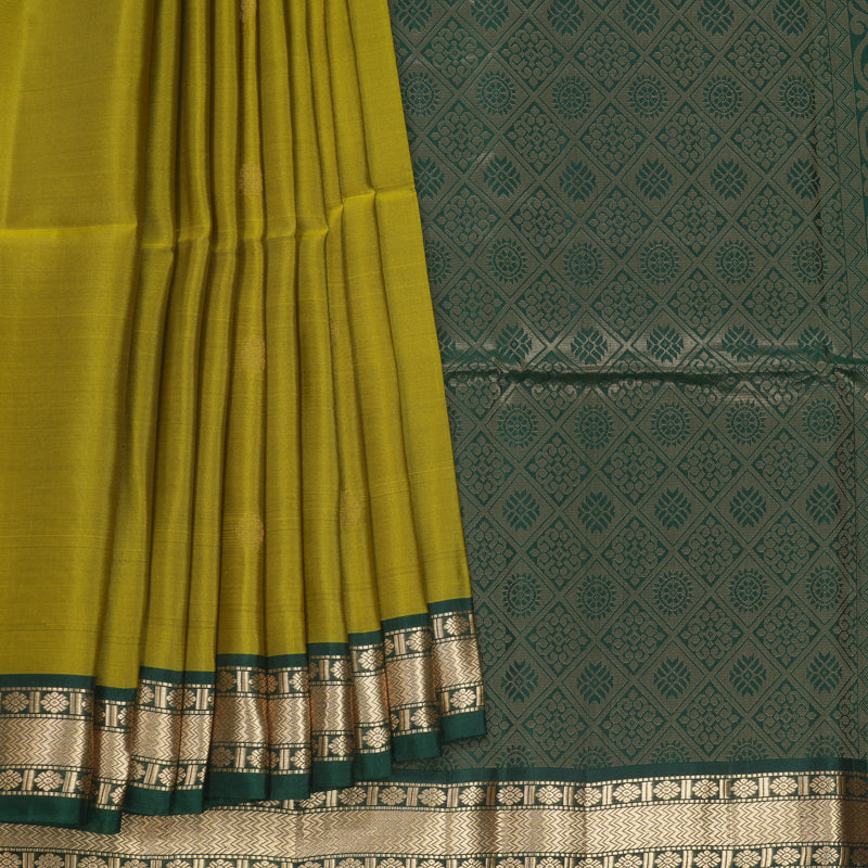 Hayagrivas Lime Green Handloom Soft Silk Saree KBF532G4-2