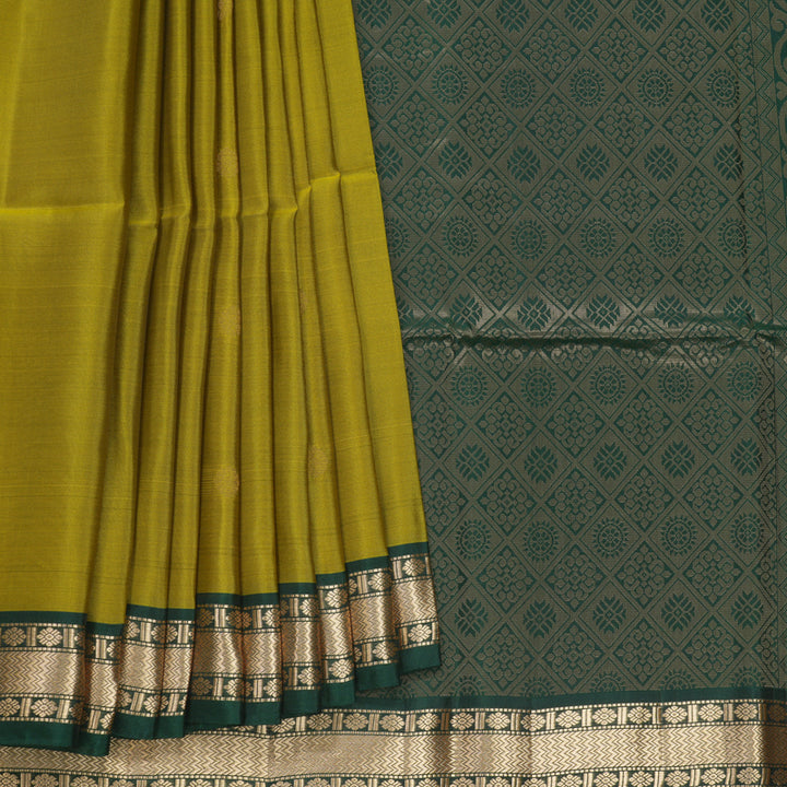 Hayagrivas Lime Green Handloom Soft Silk Saree KBF532G4-2