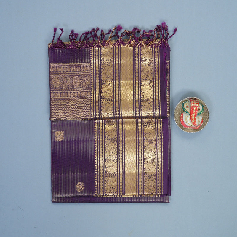 Hayagrivas Purple Handloom Soft Silk Saree KBF533G2-3