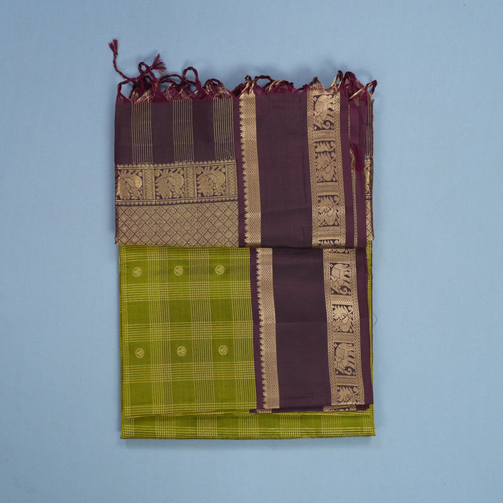 Hayagrivas Olive Green Handloom Soft Silk Saree KBF533G5-1
