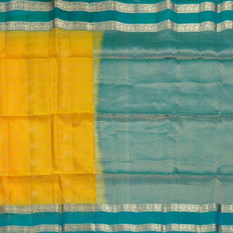 Hayagrivas Yellow Handloom Soft Silk Saree KBF533G6-2