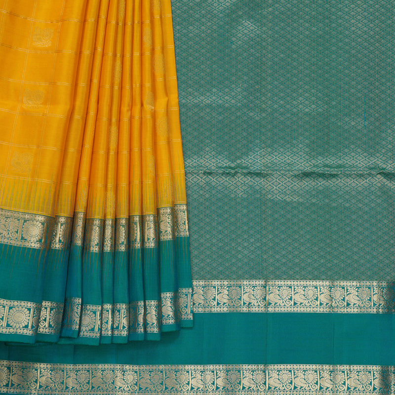 Hayagrivas Yellow Handloom Soft Silk Saree KBF533G6-2