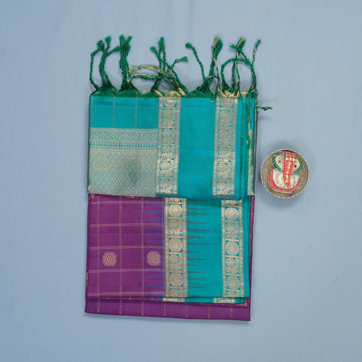 Hayagrivas Purple Handloom Soft Silk Saree KBF533G6-4
