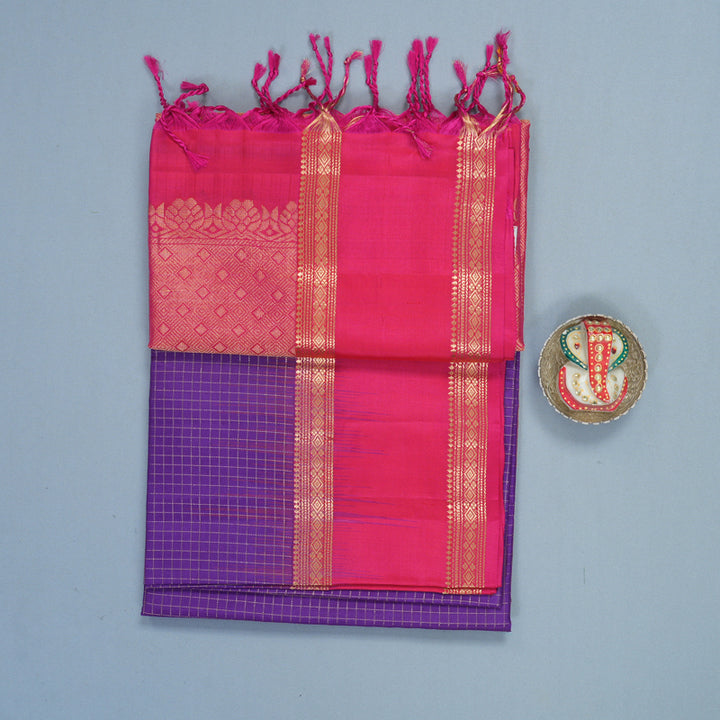 Hayagrivas Purple Handloom Soft Silk Saree KBF533G7-1
