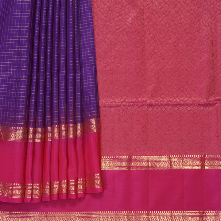 Hayagrivas Purple Handloom Soft Silk Saree KBF533G7-1