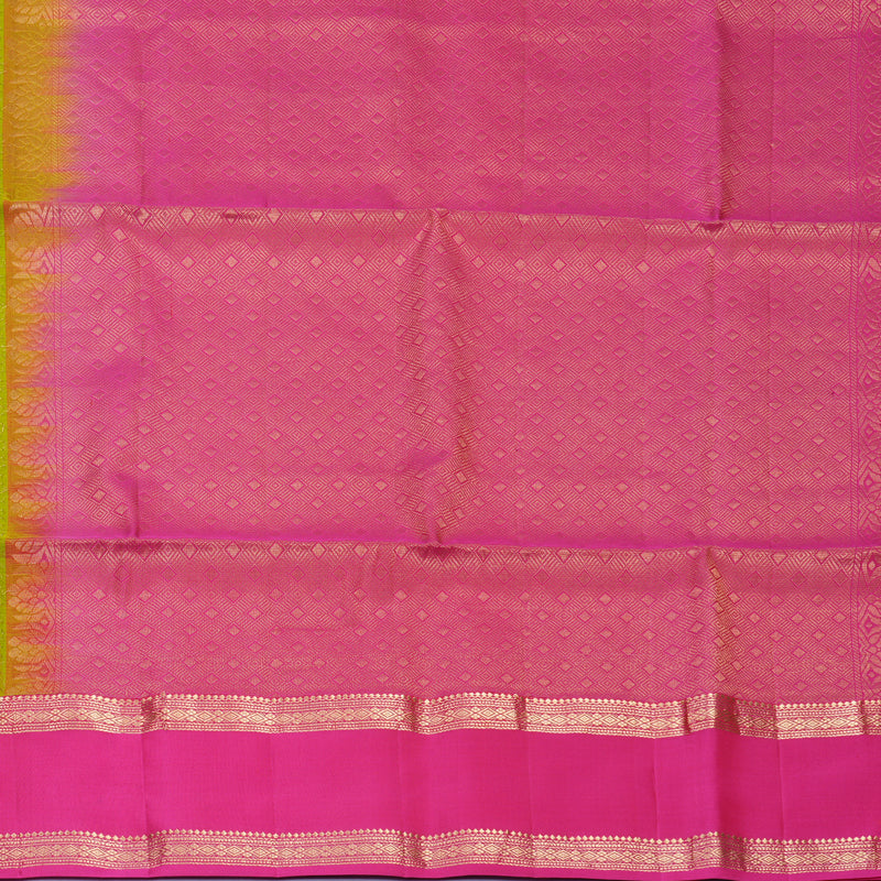Hayagrivas Parrot Green Handloom Soft Silk Saree KBF533G7-3