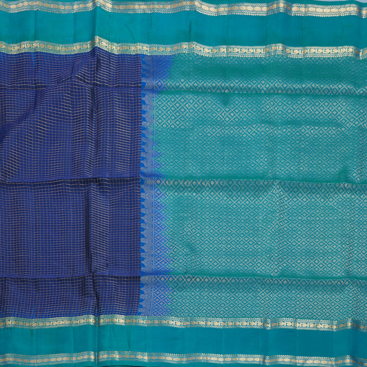 Hayagrivas Navy Blue Handloom Soft Silk Saree KBF533G7-5