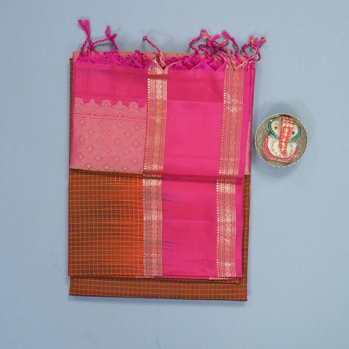 Hayagrivas Rust Orange Handloom Soft Silk Saree KBF533G7-6