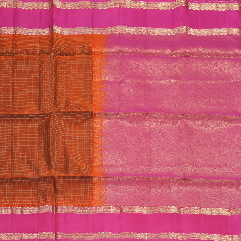 Hayagrivas Rust Orange Handloom Soft Silk Saree KBF533G7-6