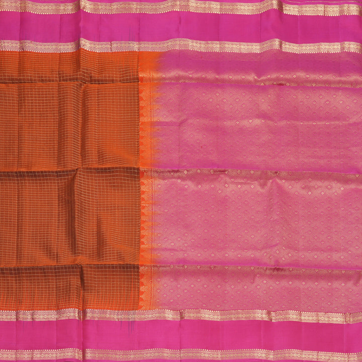 Hayagrivas Rust Orange Handloom Soft Silk Saree KBF533G7-6