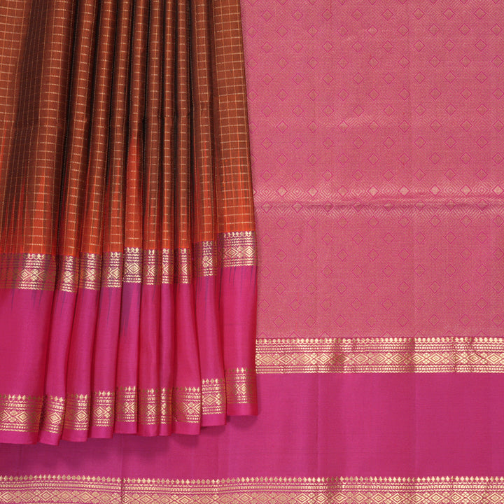 Hayagrivas Rust Orange Handloom Soft Silk Saree KBF533G7-6