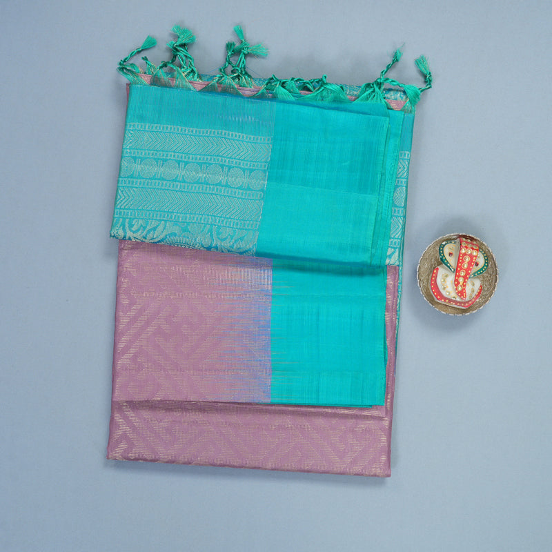 Hayagrivas Lavender Handloom Soft Silk Saree KBF534G3-1