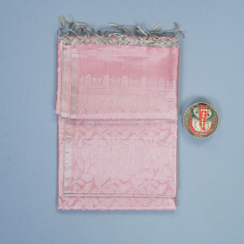 Hayagrivas Baby Pink Handloom Soft Silk Saree KBF535G1-4