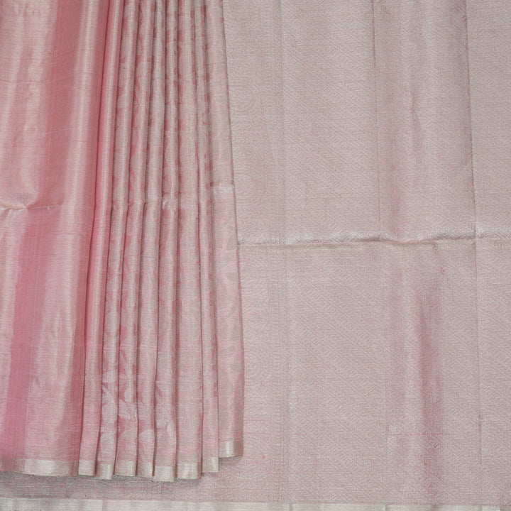 Hayagrivas Baby Pink Handloom Soft Silk Saree KBF535G1-4