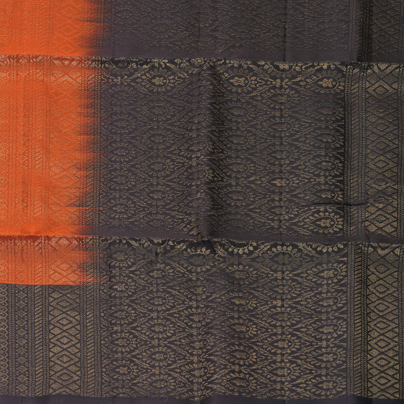 Hayagrivas Rust Orange Handloom Soft Silk Saree KBF535G2-13