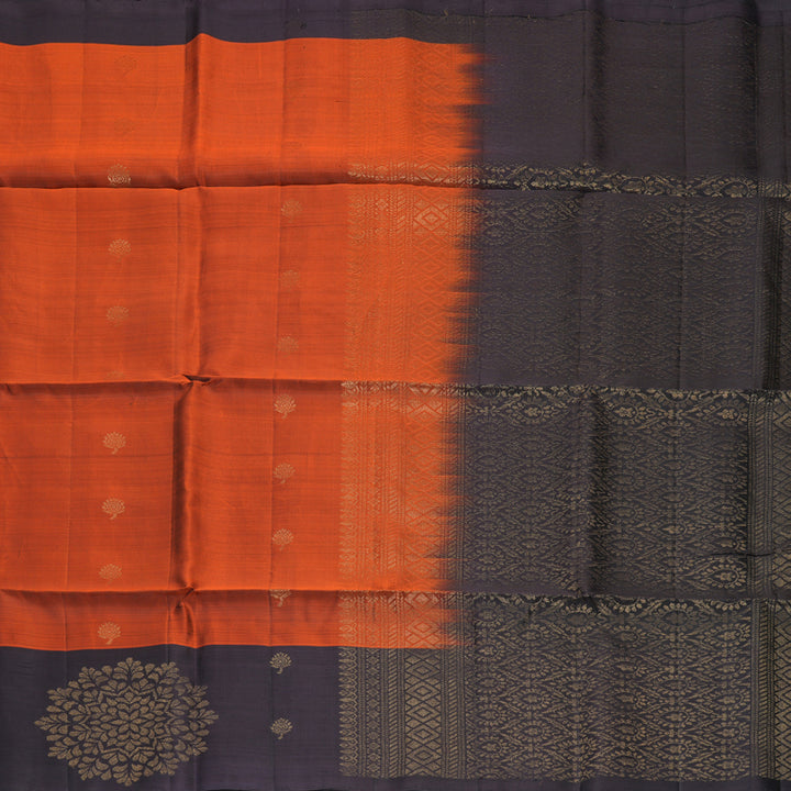 Hayagrivas Rust Orange Handloom Soft Silk Saree KBF535G2-13