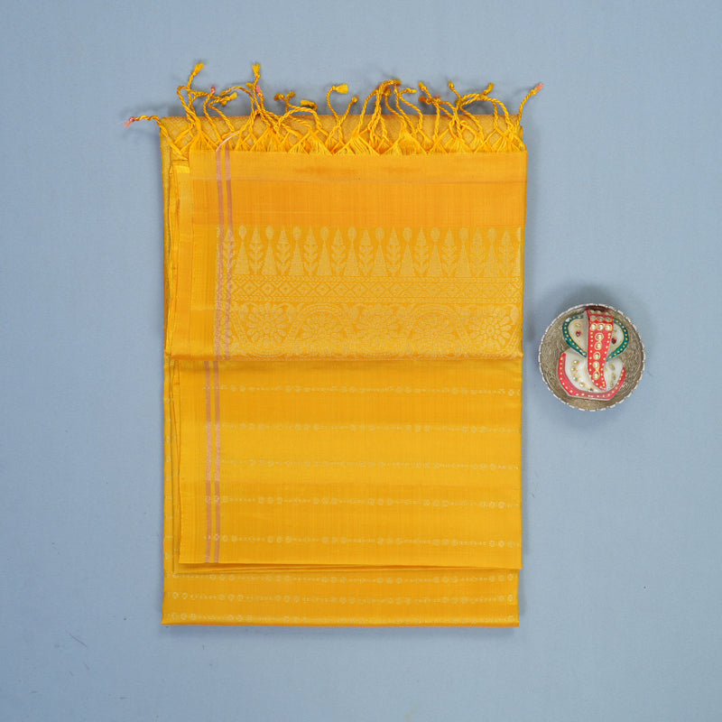 Hayagrivas Mustard Yellow Handloom Soft Silk Saree KBF535G2-3