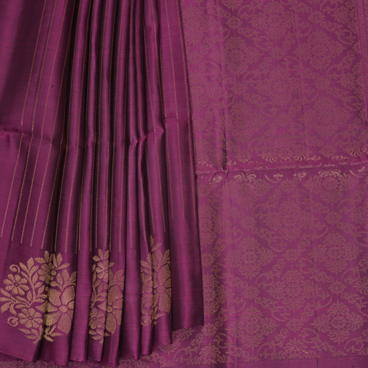 Hayagrivas Purple Handloom Soft Silk Saree KBF535G2-5