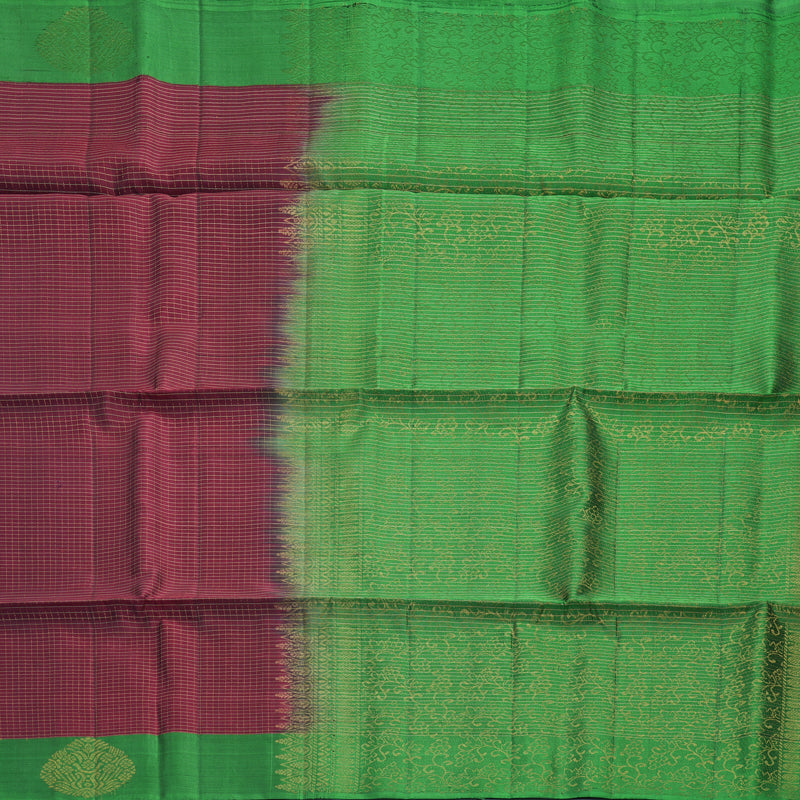 Hayagrivas Maroon Handloom Soft Silk Saree KBF535G3-1
