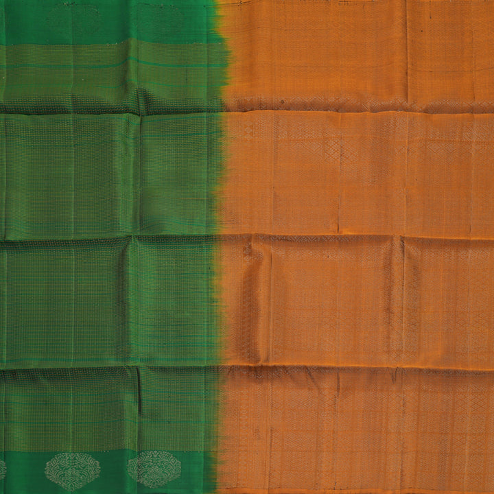Hayagrivas Dark Green Handloom Soft Silk Saree KBF535G3-8